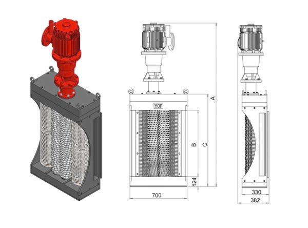 YCFC-D1100 канализационные дробилки с двумя барабанами, расход 1100~6700 м3/ч